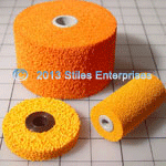 Assorted Orange Sponge Rubber Rollers With Cores